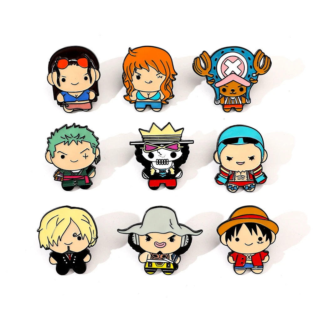 9 Pcs Creative Cartoon Brooch  – обзор и цена Anime One Piece Merchandise