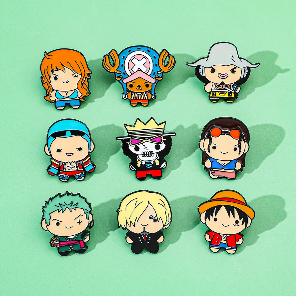 9 Pcs Creative Cartoon Brooch  – обзор и цена Anime One Piece Merchandise