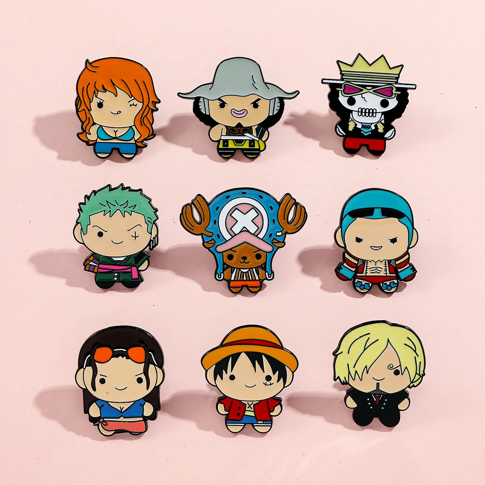 9 Pcs Creative Cartoon Brooch  – обзор и цена Anime One Piece Merchandise